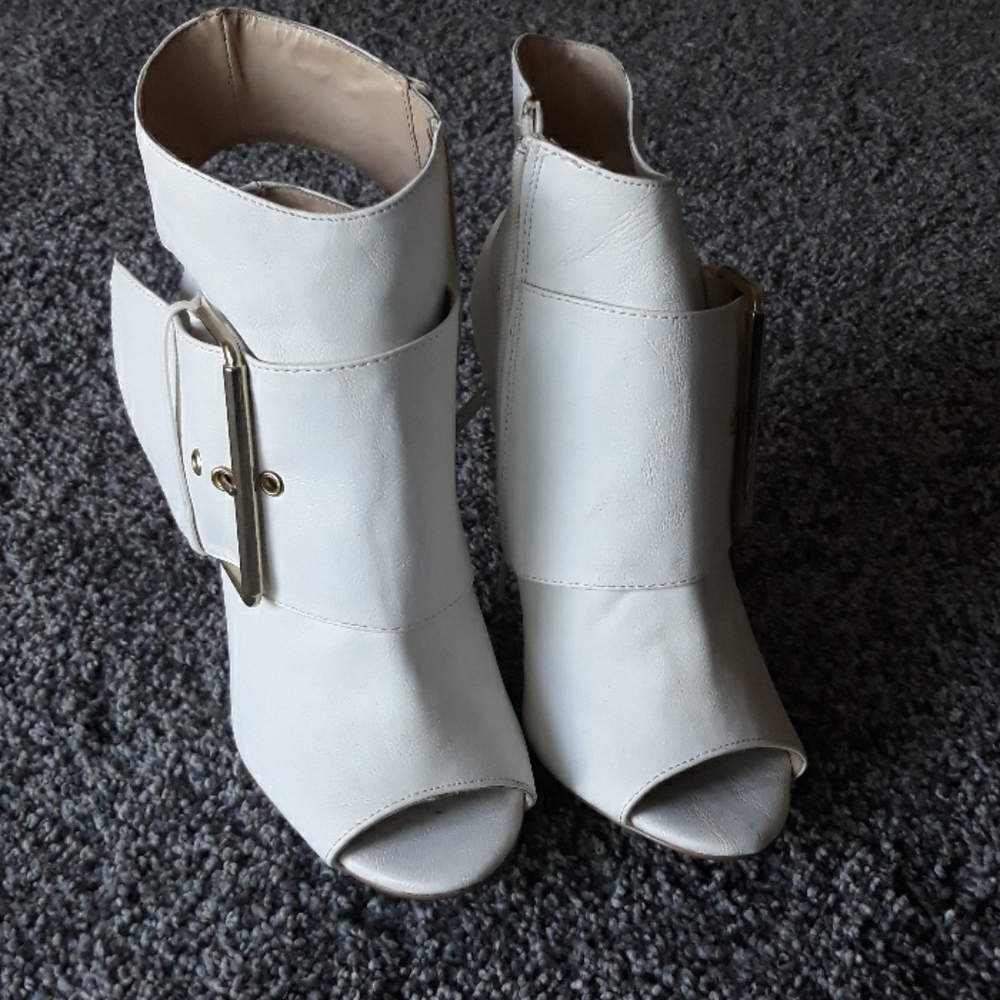 White Heeled Ankle Sandal